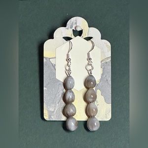 4 drop Job’s Tears earrings; Hand made with sterling silver hooks.